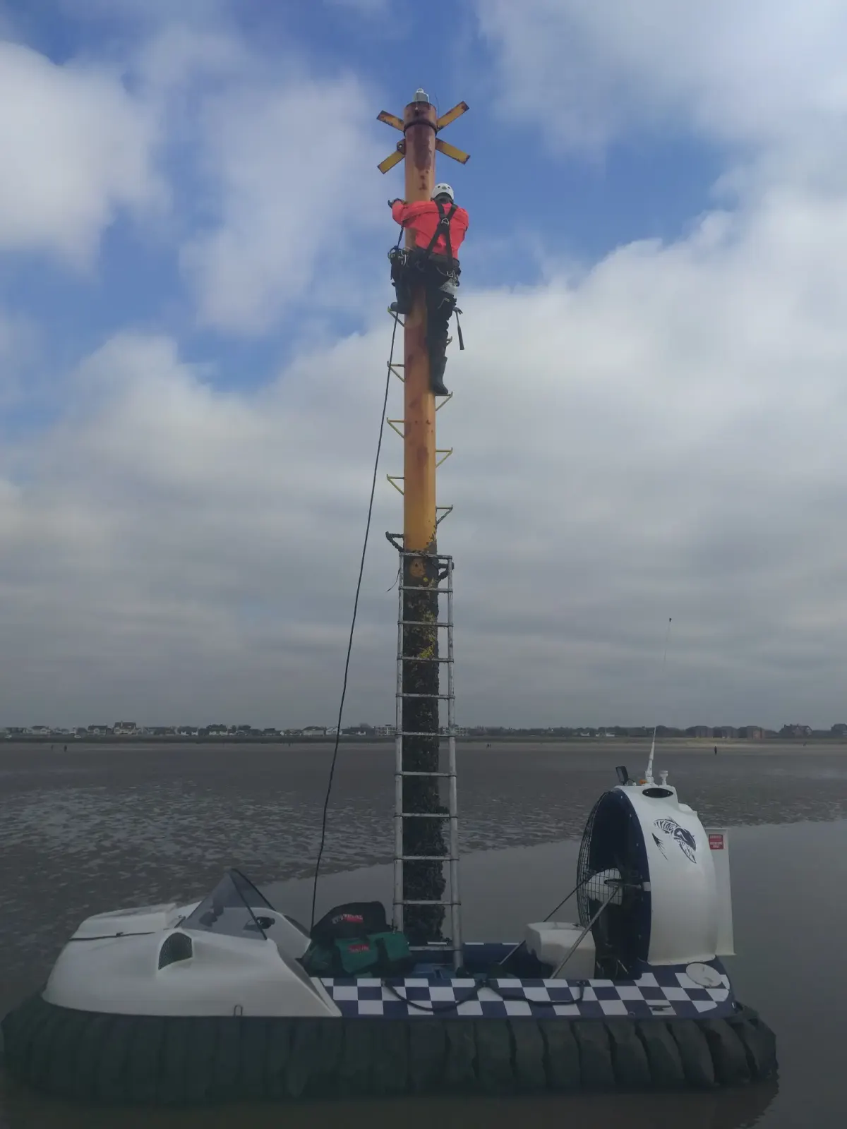 Hovercraft supporting survey work on coastal terrain